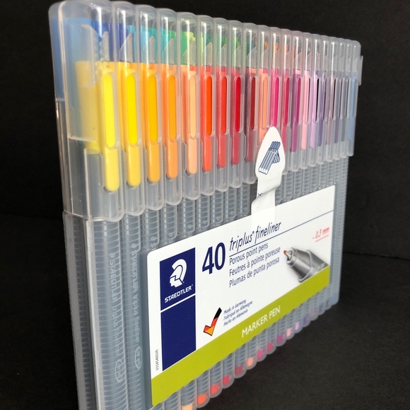 40ct Assorted Porous Point Pens Triplus Fineliner 0.3mm Marker Pen - Staedtler. - Picture 4 of 4
